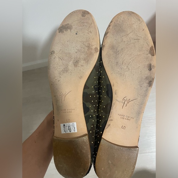 Giuseppe Zanotti Camo Studded gold metal tip flat Sz:40 - Picture 7 of 9